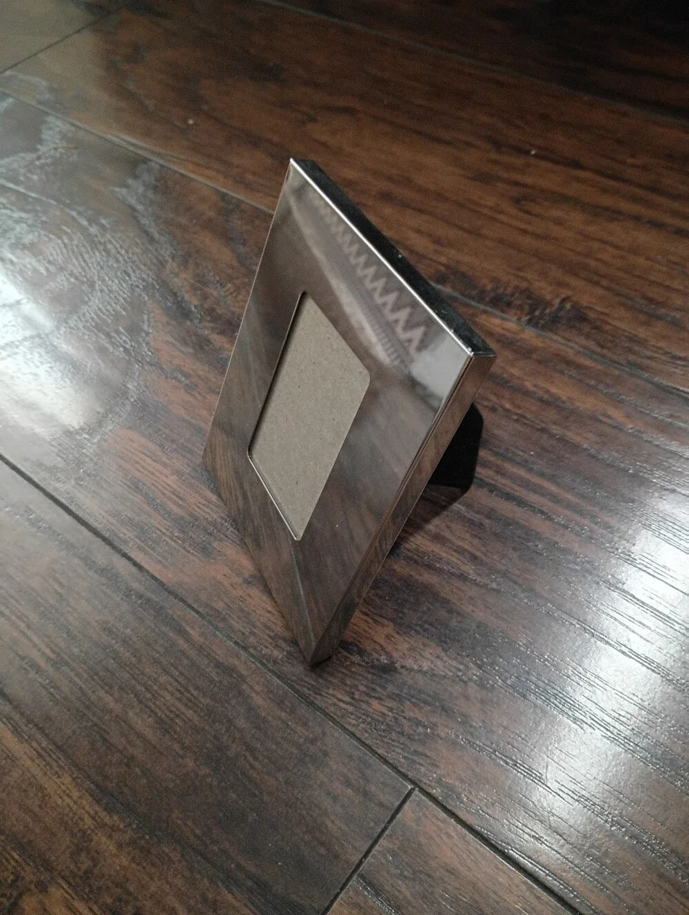 90s Silver Metal Picture Rectangle Mini Frame with Neutral Mat